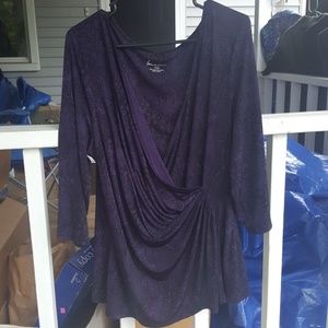 Lane Bryant purple wrap around top